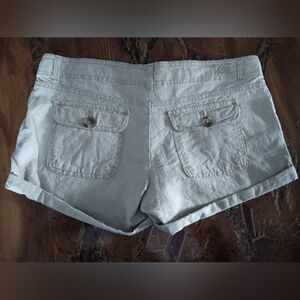 Women's Jrs Vintage Y2K Tan Linen And Cotton Lowrise Shorts, Sz 11 EUC By L.E.I